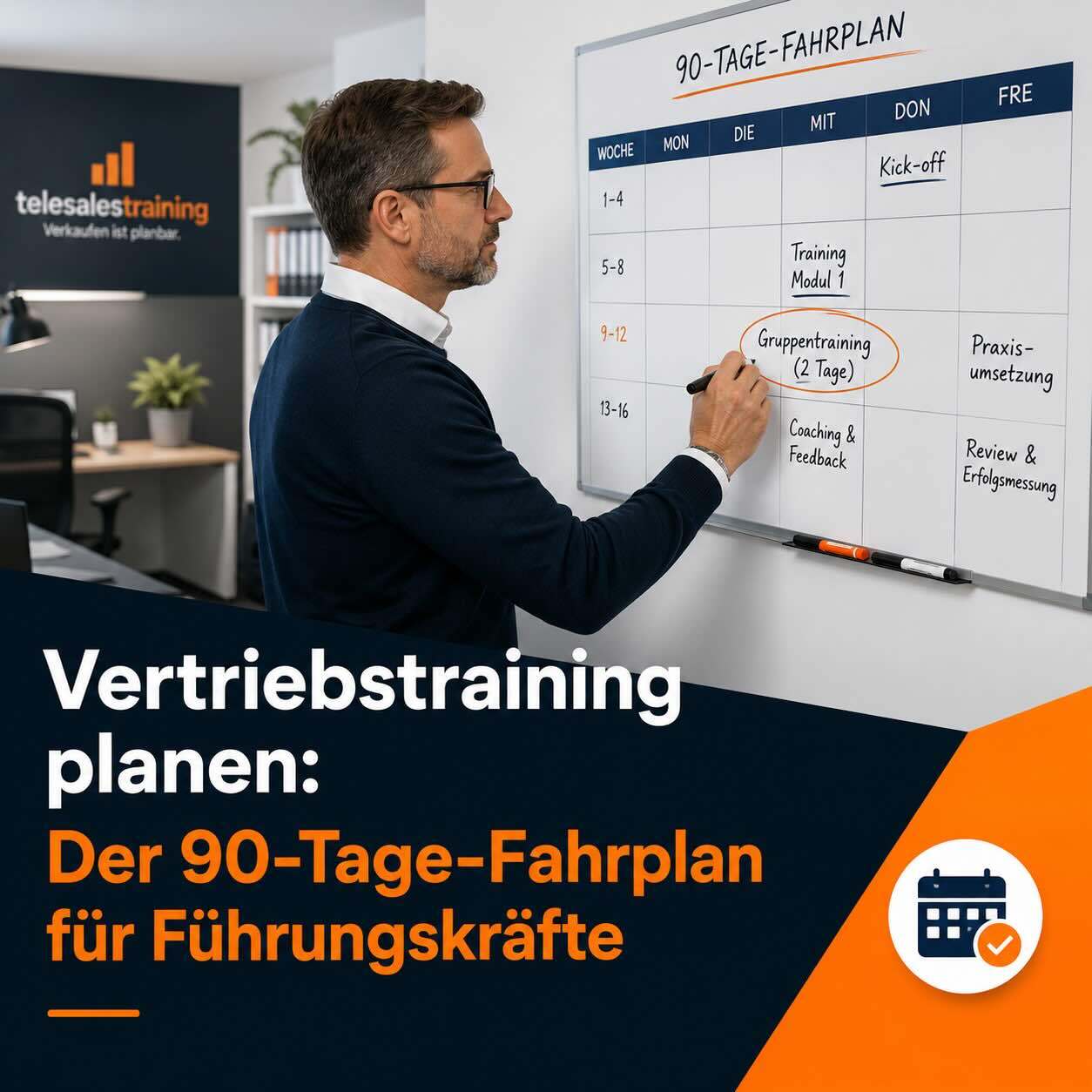 Vertriebstraining planen: Der 90-Tage-Fahrplan für Führungskräfte