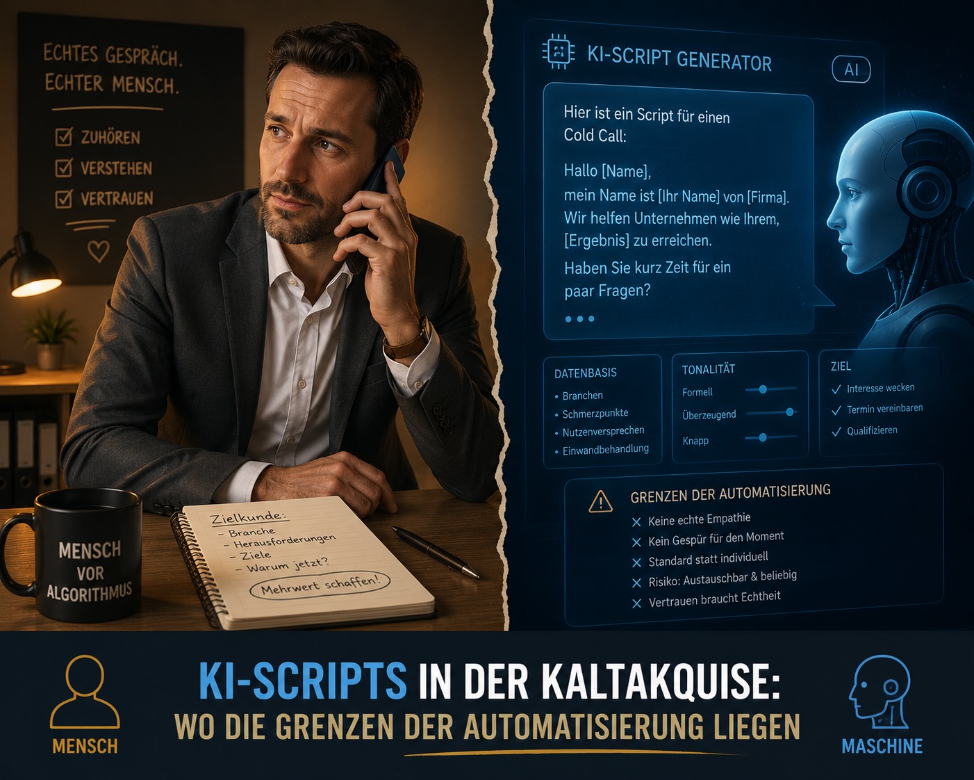 KI-Scripts in der Kaltakquise: Warum sie (noch) scheitern