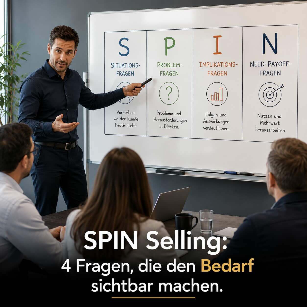 SPIN Selling: Die 4 Fragen, die Deals schließen