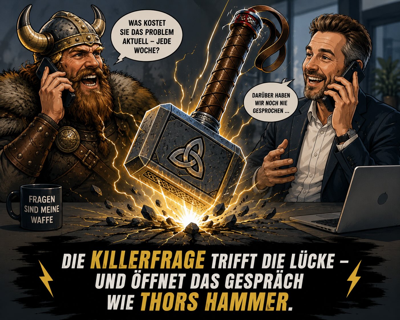 Killerfrage Kaltakquise: Thors Hammer im Verkaufsgespräch